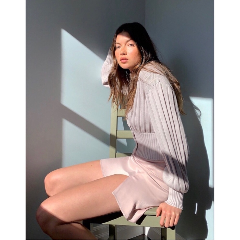 Wilfred Muse mini skirt 6 taupe grey